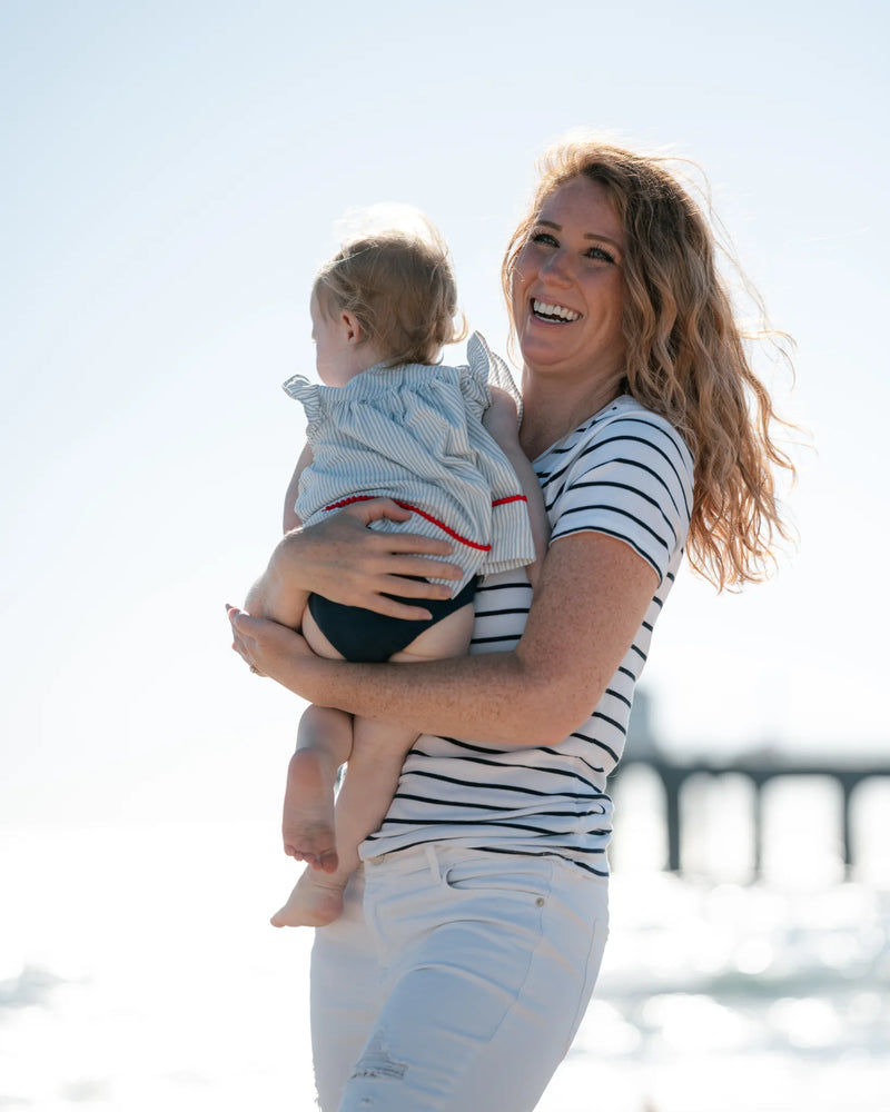 Craig and family on a summer morning at the shore, photo 6. Orange County family photography.