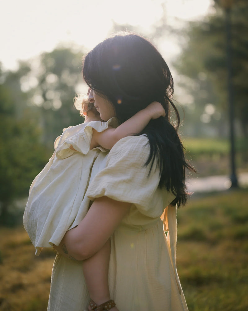 Tiffany and Josie at golden hour in the tall grass, photo 9. Orange County family photography.