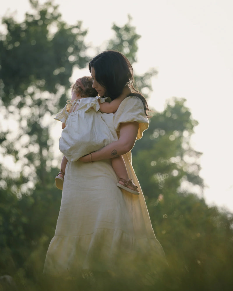 Tiffany and Josie at golden hour in the tall grass, photo 10. Orange County family photography.